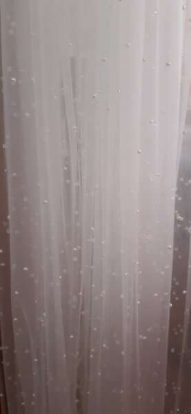 Kristal Kesme Taşlı İncili Krem Renk Hayal Tül Duvak – 2mt Boy, 3mt En