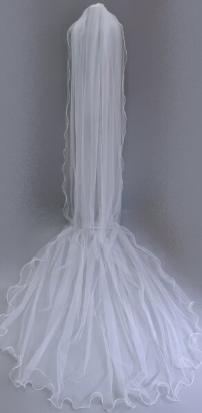 fildişi krem renk uzun gelin duvağı